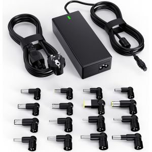 Universal Laptop Charger 90W Replacement for HP Acer ASUS Lenovo Samsung IBM Sony Fujitsu Gateway Notebook Ultrabook Chromebook Power Cord with 16 Tips - Neuf