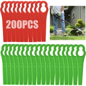 ChenQuanSarl-Lot De 200 Lames De Coupe En Plastique Sans Fil De 83 Mm Pour Tondeuse À Gazon Einhell - Rouge - Neuf