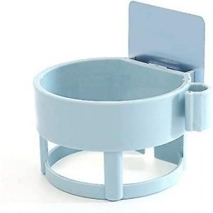 Support de rangement mural pour s&egrave;che-cheveux, fixation sans perforation, pour salle de bain, toilettes, bleu - Neuf