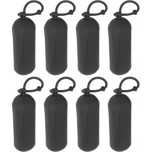 8 Pcs De Manchons En Silicone Pour Produits De Toilette, Couvertures R&eacute;utilisables Pour Bouteilles De Voyage Anti-Fuites Pour Contenants De Taille Voyage, Noir - Neuf