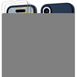 JGD-3 en 1 Coque iPhone 17 Silicone Liquide avec 2 Verre Tremp&eacute;, &Eacute;tui Protection Pr&eacute;cise de Cam&eacute;ra R&eacute;sistant aux Rayures Antid&eacute;rapant Antichoc Cover iPhone 17 Phone Case 6.3"", Bleu Marine - Neuf