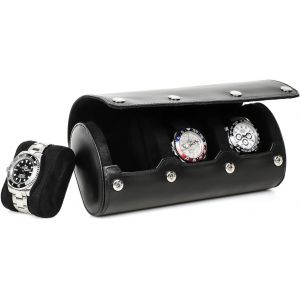 Kal-Étui De Voyage Pour Homme - 3 Montres Faites À La Main - En Cuir Véritable - Souple - Portable - Organiseur De Voyage - Neuf