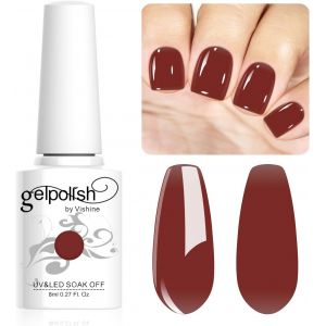 Vernis Semi-Permanent Neutre Transparent,8ml Jelly Rouge Foncé Vernis À Ongles Gel Naturel French Manucure Nail Art Uv Led Soak Off Gel #L171 - Neuf