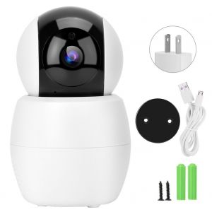 Camera de securite HD 1080p, double moniteur PTZ pour bebe avec vision nocturne et audio bidirectionnel (prise americaine) - Neuf