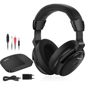 lbgwp60-Numérique Casque Tv Sans Fil Avec Émetteur, Clarificateur De Voix & Batterie De Rechange Pour Les Personnes Âgées, Contrôle De L'Équilibre & De La Tonalité, Pas De Délai, Portée De 100 Pieds - Neuf
