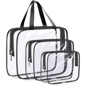 Tianyi-Lot De 3 Pochettes Transparentes Pour Toilette - 3 Tailles (30/24/18cm), Pvc R&eacute;sistant &Agrave; L'eau, Zipp&eacute; - Voyage, Maquillage, Organisation - Neuf