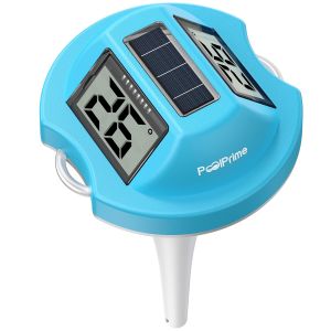 PoolPrime Thermometre Piscine &agrave; Double &Eacute;cran, Lecture Facile, Thermom&egrave;tre Piscine Flottant avec Affichage Num&eacute;rique, &Eacute;tanche IPX7 pour Spas, Bains Froids et Piscines (bleu) - Neuf