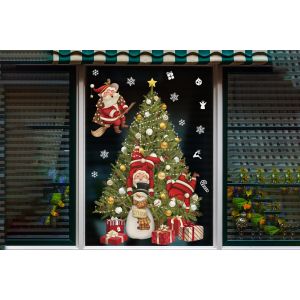 Autocollants de No&euml;l P&egrave;re No&euml;l pour fen&ecirc;tres, d&eacute;corations de f&ecirc;tes et soir&eacute;es de No&euml;l - Neuf