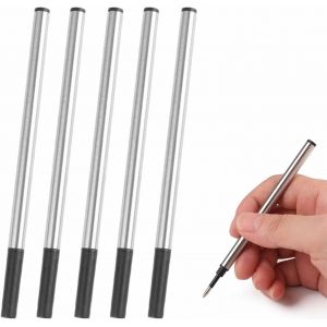 Tianyi-Lot De 5 Recharges De Stylo À Bille À Encre Noire À Pointe Moyenne De 0,5 Mm, Recharges Universelles À Encre Gel Remplaçables Compatibles Avec La Plupart Des Stylos À Bille, Avec Pointes Durab - Neuf