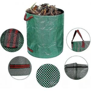 Sacs &agrave; d&eacute;chets de jardin 272 l, sacs de jardin r&eacute;utilisables avec poign&eacute;es, adapt&eacute;s &agrave; la collecte des d&eacute;chets de jardin (herbe et feuilles). - Neuf