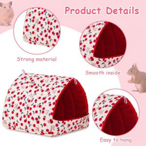2 Pcs Maison Cochon D'Inde,Maison Hamster Tissu,Couchages Pour Petits Animaux,Lit En Peluche Lapin,Cabane Lapin Interieur,Cachette Pour Cochon D'Inde Lavables,Lits Grotte Chaud Pour Chinchilla - Neuf