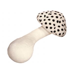 Coussin d&eacute;coratif en peluche champignon, 100 cm de long, blanc - Neuf