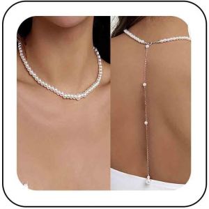 Kal-Collier Ras Du Cou Perles Vintage Collier Perles Forme Goutte Collier Lariat Perles Chaîne Corps Collier Mariage Perles Or Bijoux Pour Femmes Et Jeunes Filles - Neuf