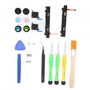 Kit De Remplacement De Joystick, Kit De Controleur Avec Curseur Gauche/Droite, Boucles Metalliques Et Kit D'outils De Reparation Pour Switch Joy-Con - Neuf
