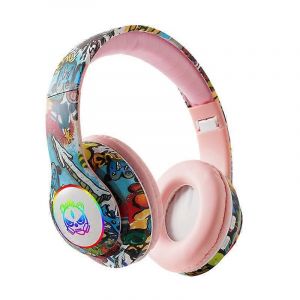 Casque audio LX-8686 Graffiti Bluetooth sans fil avec LED pour jeux - Neuf