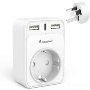 JGD-Adaptateur Prise Australie, Adaptateur EU vers AU avec 2 USB & 1 Port USB-C adapt&eacute; &agrave; AU Prise Adaptateur Argentine Prise France vers Australie Nouvelle Zelande Argentine Chine Adaptateur Voyage T - Neuf