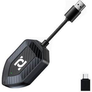 Adaptateur sans Fil Carplay et Android Auto 2 en 1, Wireless Car Play Easy Connect avec USB et C&acirc;ble Type-C, Convertit Cle Carplay Filaire en sans Fil, Adaptateur Android Auto Plug and Play - Neuf