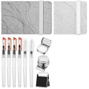 11 Pcs Palette Aquarelle Ensemble,12 Grilles Palette Aquarelle,Stylos Pinceau - Neuf