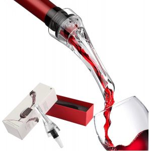 A&eacute;rateur &Agrave; Vin Avec Bec Verseur Anti-Goutte &iquest; Transparent/Noir - Neuf