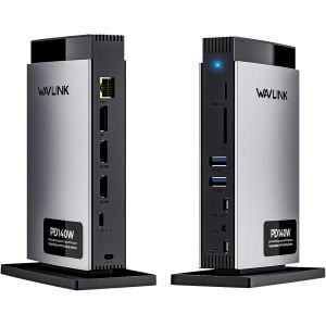 acdsgd-Station d'accueil pour Ordinateur Portable Triple Affichage (Single 8K@30Hz/4K@144Hz), Dock USB C 125W PD3.1 Pass-Through, 2*HDMI, DP, Ethernet, SD/TF, pour Windows, Dell/HP/Lenovo - Neuf