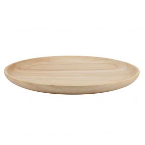 Hjlian Plateau A The Rond Elegant En Bois, Assiette De Service Pour Sushis, Collations, Fruits, Pour La Maison, Le Restaurant, 24 Cm - Neuf
