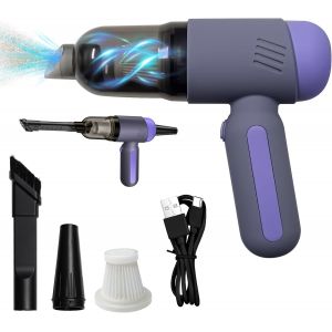 lbgwp60-Aspirateur À Main Multifonction 4 En 1, 5500 Pa, Charge Rapide Usb-C, Pour Voiture, Maison, Cuisine, Poils D'Animaux, Nettoyage De Bureau, Violet, Moderne, Sans Fil, Filtre Hepa, Modulaire - Neuf