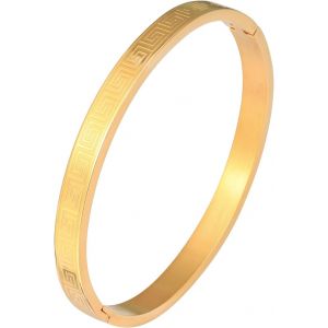 Kalsw-Femmes Acier Inoxydable Bracelet Ovale Bangle Femmes Empilable Brassard Bracelets Amitié Pour Fête Mariage Anniversaire - Neuf