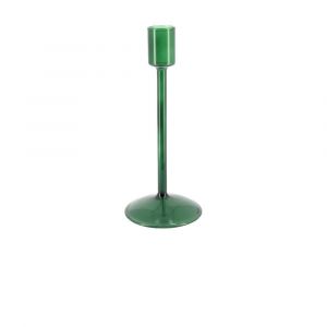 BOUGEOIR CHANDELIER VERRE 2.2X20CM VERT ANGLAIS - Neuf
