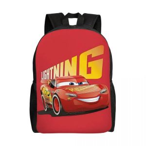 Sac à dos personnalisé Lighting McQueen pour femmes et hommes, cartable basique pour l'université, l'école, les voitures - Neuf