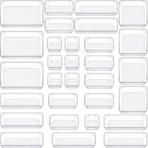 30 Pcs Organisateurs De Tiroirs En Transparent,Avec 4 Tailles Organisateur De Coiffeuse,Organiseur De Maquillage Transparent Antidérapant Pour Salle De Bain,Cosmétiques,Cuisine,Bureau - Neuf