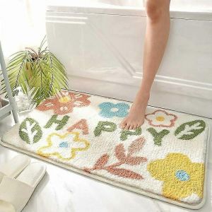 Tapis De Bain Antidérapant 40x60cm Dessin Animé Plantes Fleurs Salle De Bain Tapis De Sol Tapis De Bain Absorbant Tapis De Douche Doux Pour Baignoire Toilette Paillasson - Neuf