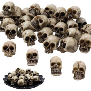 CAUC-Mini T&ecirc;te de Mort, Lot de 20 Mini cr&acirc;ne, Mini Cr&acirc;nes D&eacute;cor, Cr&acirc;nes Miniatures, Halloween Mini T&ecirc;tes, Mini Cr&acirc;nes D&eacute;coration, D&eacute;coration pour Halloween, D&eacute;coration de Pot de Fleurs - Neuf