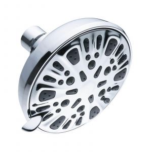 4,5 Pouces T&ecirc;te De Douche De Pluie Finition Chrom&eacute;e Avec 9 R&eacute;glages De Douche De Pluie De La Pression De Boost Fixe De La T&ecirc;te De Douche Silicone Buses - Neuf