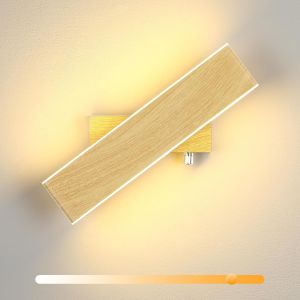 Ulteronixshop-12w Applique Murale Int&eacute;rieur Led Avec Interrupteur Dimmable, 31cm &Eacute;clairage Mural Rotatif Up Down Spot Lumi&egrave;re, Lampe Luminaire De Mur Rotative En Aluminium Pour Chambre Salon, 3000k - Neuf