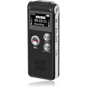 16GB Digital Voice Recorder (Dictaphone),USB Rechargeable et 30 Heures d'enregistrement,Lecteur Audio numérique et MP3,pour Les réunions/entretiens/conférences/Classes (Noir).[V97] - Neuf