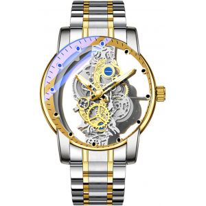 Montre Analogique &Agrave; Quartz Pour Homme-Montre Squelette Transparente En Acier Inoxydable-Cadran De Luxe-&Eacute;tanche Et Lumineuse.[J468] - Neuf
