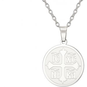 Kal-Croix Orthodoxe Collier Pour Femmes Ic Xc Nika Croix Jésus-Christ Médaillon Pendentif Croix Grecque Byzantine Collier Bijoux Religieux Orientaux Cadeau Chrétien Catholique - Neuf
