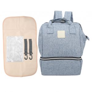 Sac A Langer De Maternite Impermeable Et Leger, Organiseur De Couches Pour Bebe, Sac A Dos De Voyage, Bleu Denim - Neuf