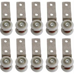Pack de 10 3/4" Coude Conduit en Métal Roulement de la Poulie de Bloc avec les Deux-Roues en Plastique pour Porte Coulissante de la Fenêtre du Cabinet - Neuf