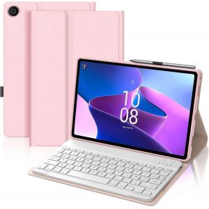 Coque Clavier Pour Lenovo Tab M10 3e Gén 10.1 Pouces, Azerty Français Housse Clavier Bluetooth Magnétique Détachable Avec Porte Crayon Pour Tablette Lenovo Tab M10 3eme Gén 10.1"" 2022, Rose - Neuf