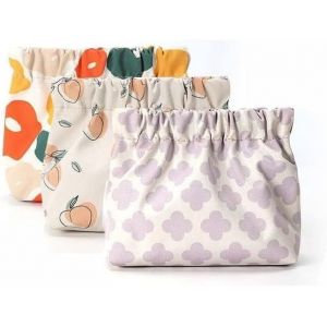 MAA-3 Pi¿¿ces Petite Trousse Maquillage Mini Pochette de Toilette Femme sans ¿¿clair Fermeture Automatique Sac Cosmetique pour Rangement Les Cosm¿¿tiques,Bijoux (C) - Neuf