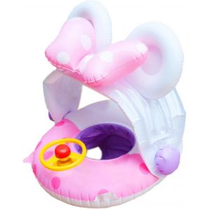 Cap-Anneau De Natation Pour Bebe, Anneau De Natation Gonflable,Flotteur Bouée De Natation Bébé (Rose) - Neuf
