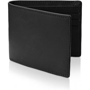 TRAHOO-Portefeuille pour Homme, Porte Monnaie Homme en Cuir PU RFID Porte Carte Bancaire, Porte Monnaie Cuir pour Le Travail, Le Shopping (Noir) - Neuf