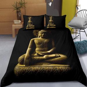 D Housse De Couette Bouddha Xcm Parure De Lit Pour Enfant En Microfibre Impression Num&iquest;&iquest;Rique Housse Couette Motif Animation Couple D Chaud Confort Et Chaleur - Neuf