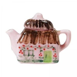 5x1/12 Porcelaine Blanche C&eacute;ramique Th&eacute;i&egrave;re Set Miniature Th&eacute;i&egrave;re Maison de Poup&eacute;e Jouet - Neuf