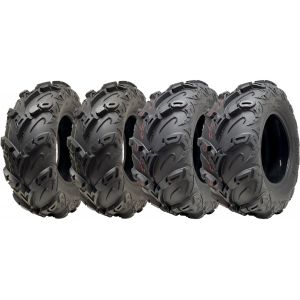 24x10.00-12 & 24x8.00-12 ATV Quad Tyres OBOR Mudsling Road Legal (Set of 2 & 2) - Neuf