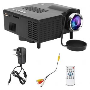 Mini projecteur LED YG260 noir, haut-parleur integre, interface multifonction pour ordinateur et telephone (110-240 V). - Neuf