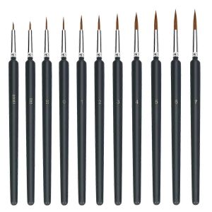 11 Morceau De La Finesse Des D&eacute;tails De Pinceau De Peinture Miniature Petite Amende Peinture Pinceaux Set Micro-Arts De La Peinture Acrylique Brosse - Neuf