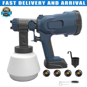 Pulv&eacute;risateur de peinture sans fil, 4 buses et 3 modes de pulv&eacute;risation r&eacute;glables, pulv&eacute;risateur de peinture &agrave; main pour la peinture de la maison, les meubles, les armoires, les cl&ocirc;tures et les murs - Neuf