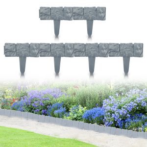 60 Pi&egrave;ces De Cl&ocirc;ture De Jardin Effet Pierre Grise De 15 M. - Neuf